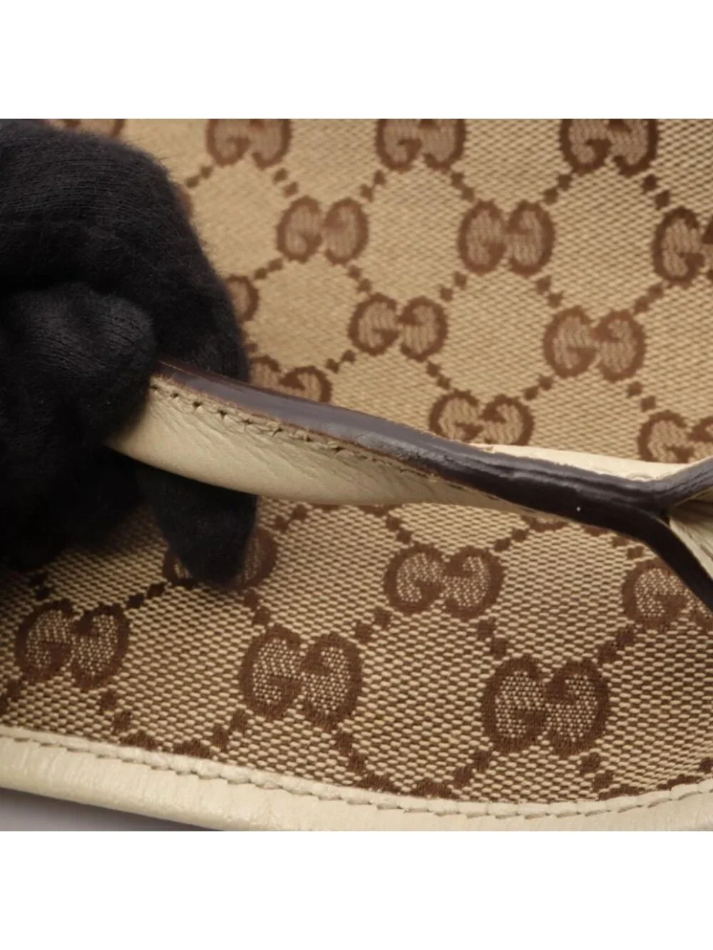 Gucci Tote Princi Sherry Line GG Canvas Ivory Beige Brown